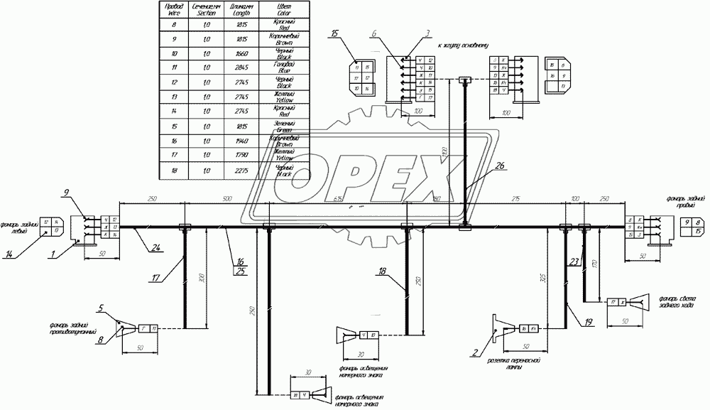 93341-3724029  Жгут задних фонарей